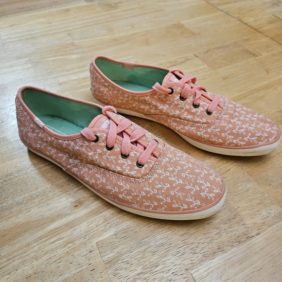 Keds sneaker coral floral print womens size 8.5 - Picture 5 of 13
